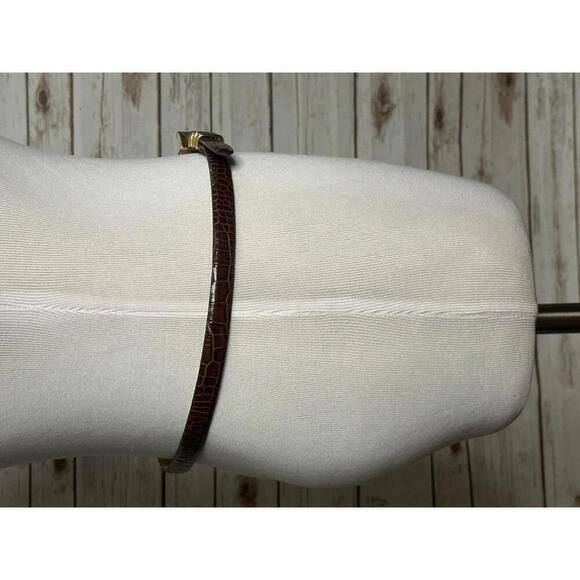 Cipriani classic cognac brown Italian alligator calfskin skinny belt Size Medium main image 7